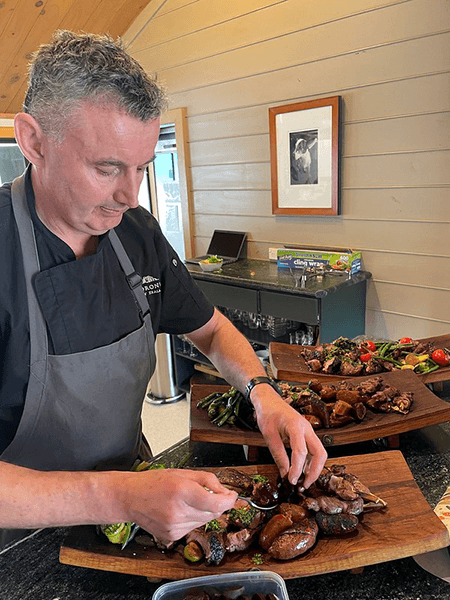 Head Chef, Adrian Walker cooking for the Poronui Lodge